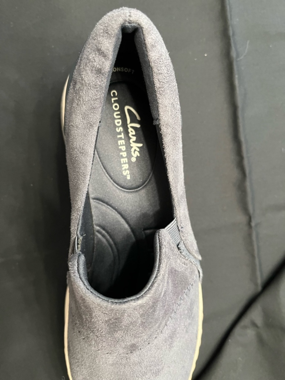 Clarks Cloudsteppers Slip-On Mule in Gray Suede